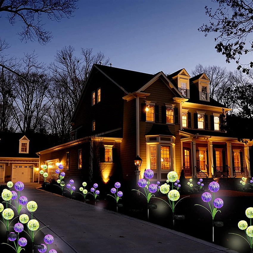 Solar Garden Simulation Dandelion Onion Ball Ground Lamp