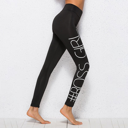 New Yoga Pants Trendy Slim Leggings BO SS GIRL Printed Sweatpants Skinny Sweatpants