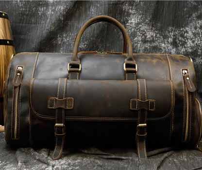 Retro Crazy Leather Men's Travel Bag