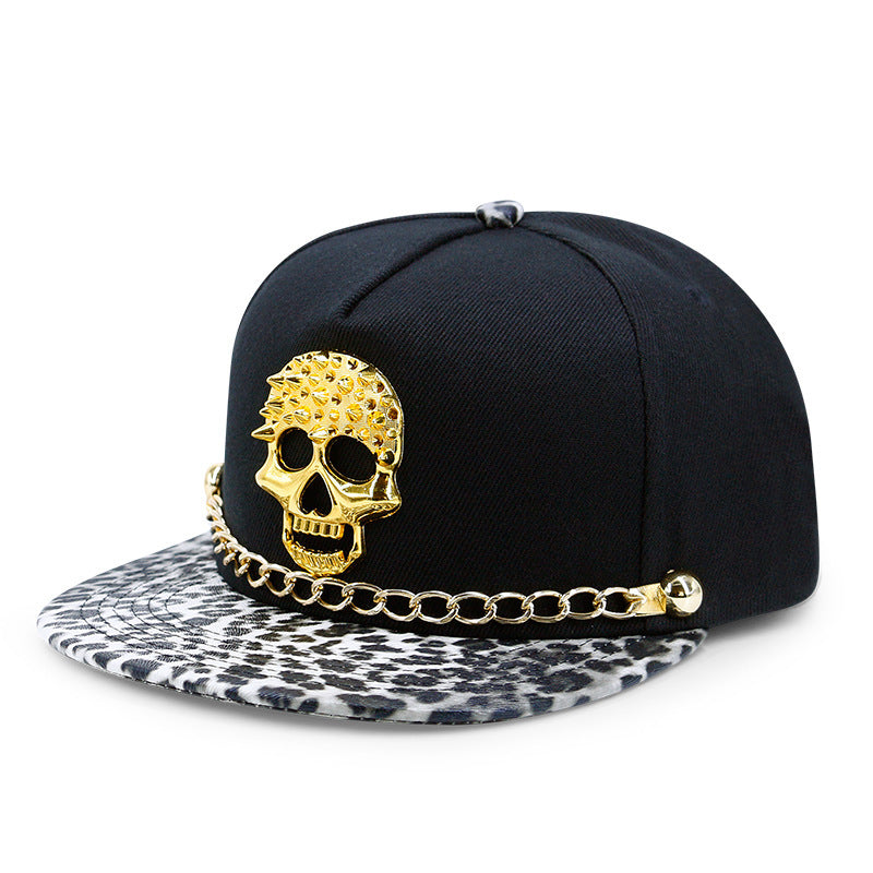 Skull Rivet Hip Hop Baseball Cap Hip Hop Flat-brimmed Cap