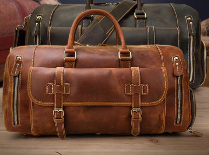 Retro Crazy Leather Men's Travel Bag