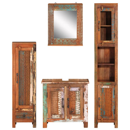 4 Piece Bathroom Furniture Set Solid Wood Reclaimed