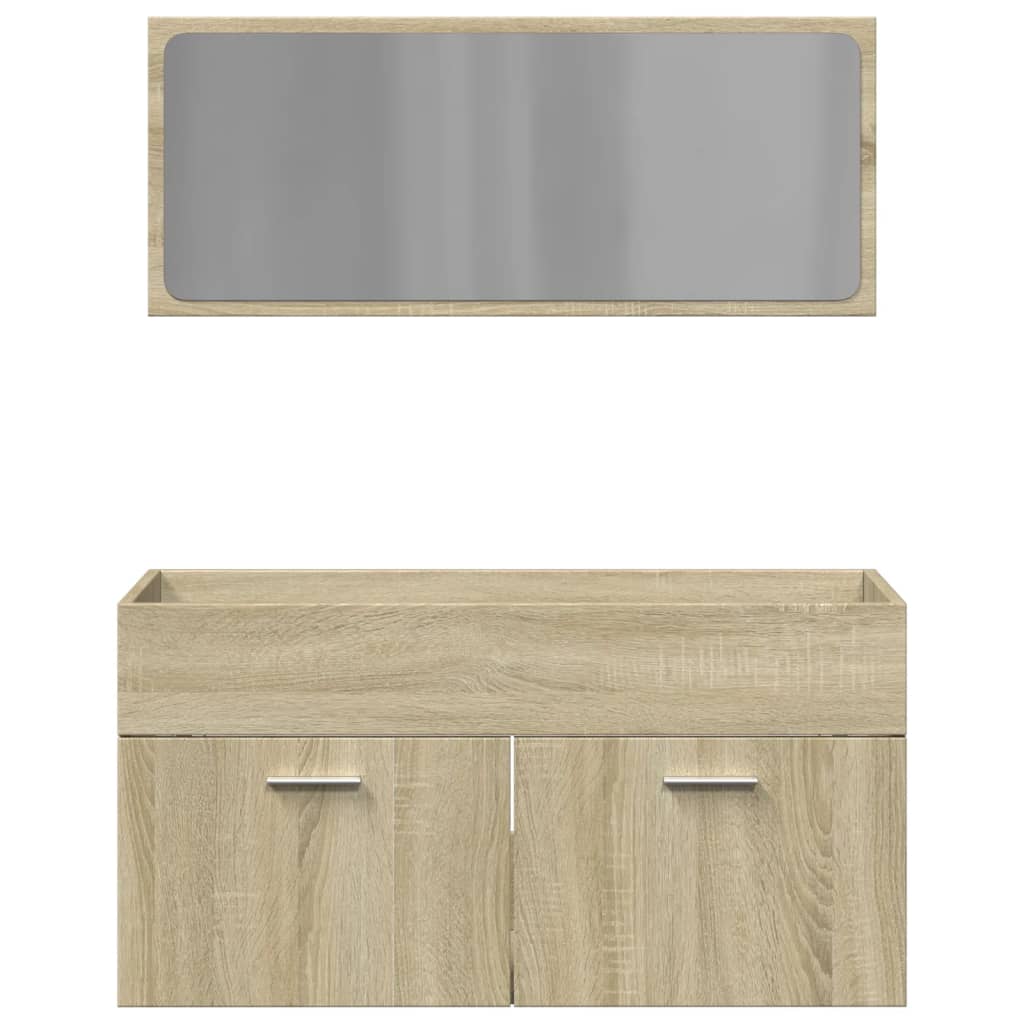 2 Piece Bathroom Furniture Set Sonoma Oak Engineered Wood