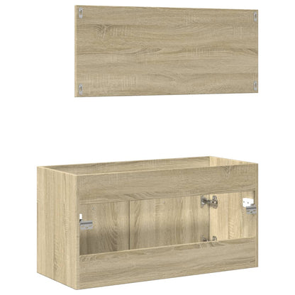 2 Piece Bathroom Furniture Set Sonoma Oak Engineered Wood