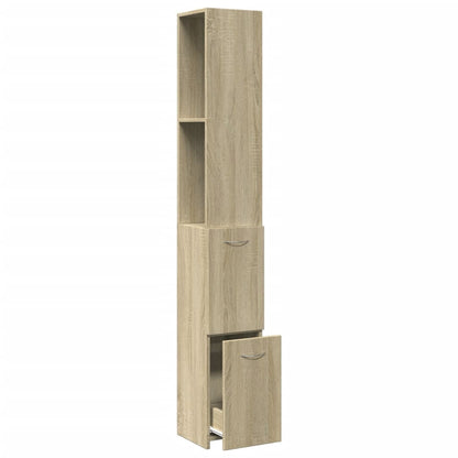 Bathroom Cabinet Sonoma Oak 25X26.5X170 Cm Engineered Wood