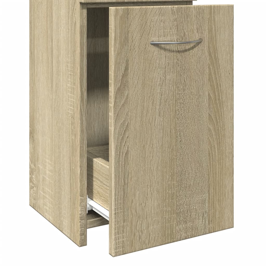 Bathroom Cabinet Sonoma Oak 25X26.5X170 Cm Engineered Wood