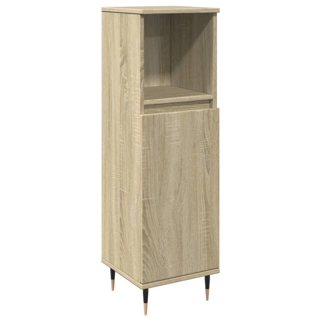 Bathroom Cabinet Sonoma Oak 30X30X100 Cm Engineered Wood