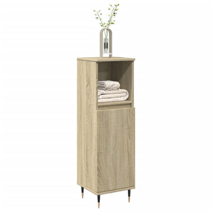 Bathroom Cabinet Sonoma Oak 30X30X100 Cm Engineered Wood