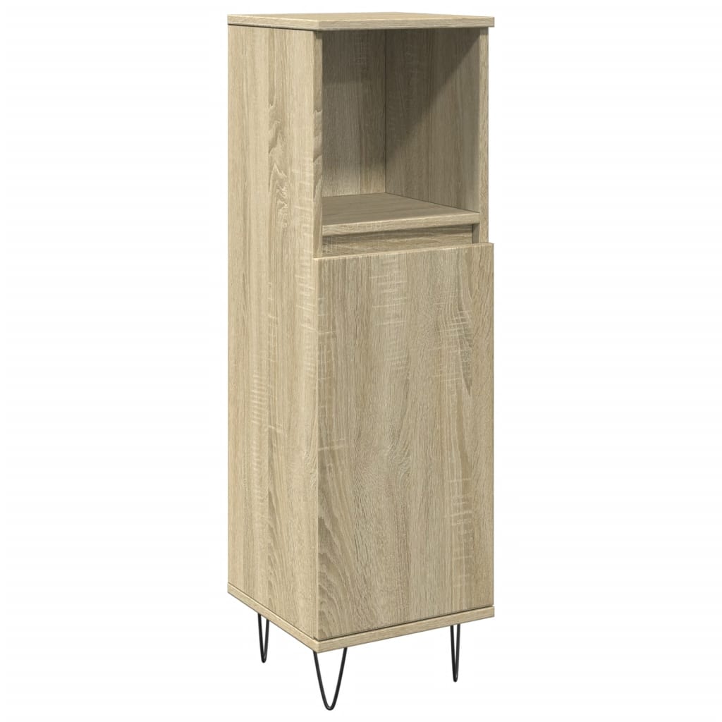 Bathroom Cabinet Sonoma Oak 30X30X100 Cm Engineered Wood