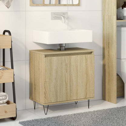 Bathroom Cabinet Sonoma Oak 58X33X60 Cm Engineered Wood