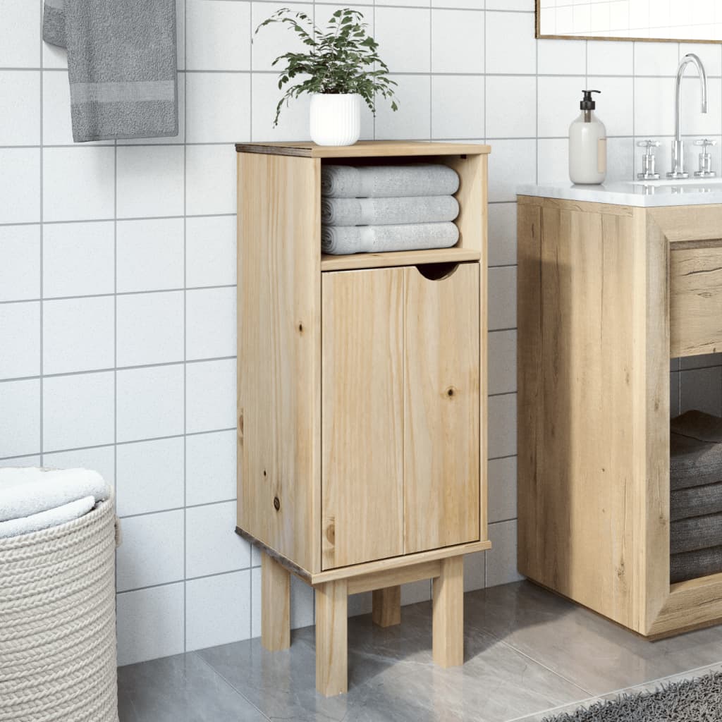 Bathroom Cabinet Otta 35X30X90 Cm Solid Wood Pine