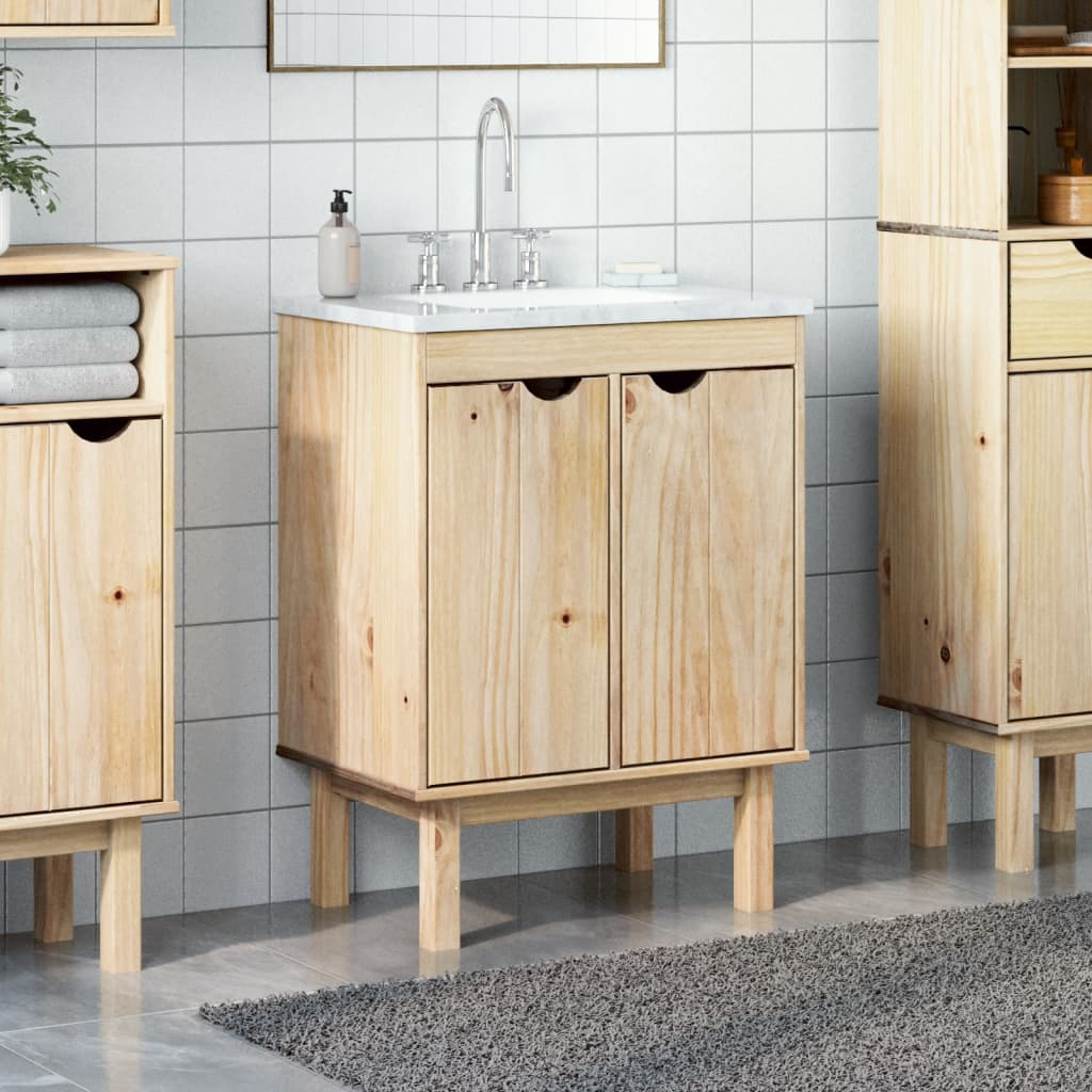 Bathroom Sink Cabinet Otta 59X40X80 Cm Solid Wood Pine