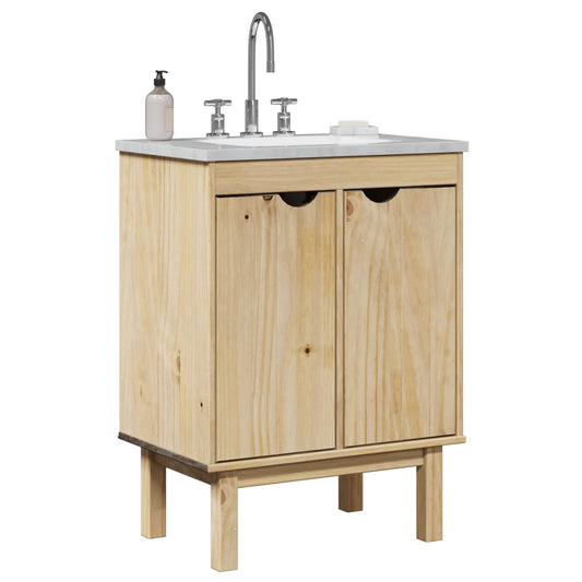 Bathroom Sink Cabinet Otta 59X40X80 Cm Solid Wood Pine