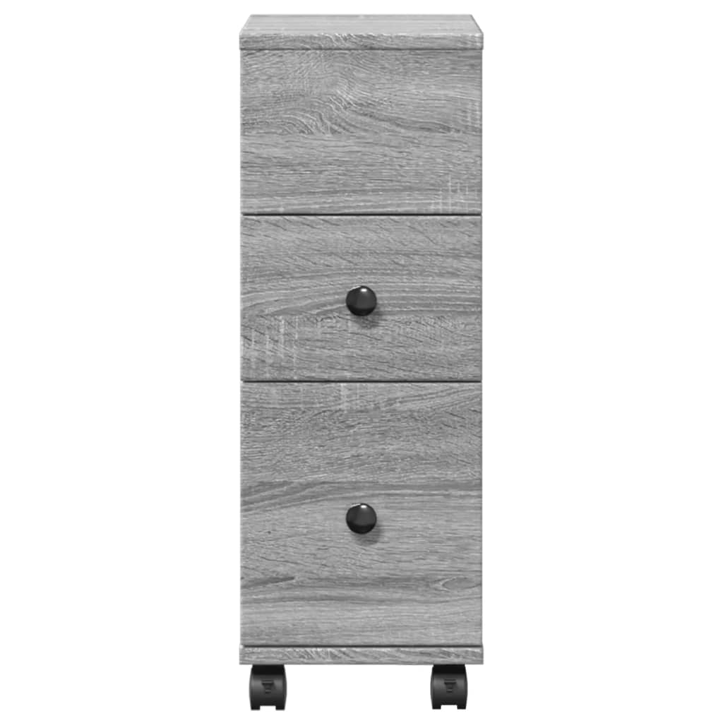 Narrow Bathroom Cabinet With Wheels Grey Sonoma Engineered Wood