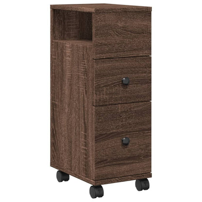 Narrow Bathroom Cabinet With Wheels Engineered Wood