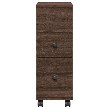 Narrow Bathroom Cabinet With Wheels Engineered Wood