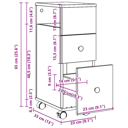 Narrow Bathroom Cabinet With Wheels Engineered Wood