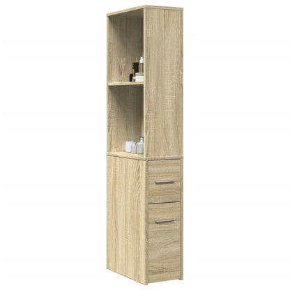 Narrow Bathroom Cupboard With Wheels Engineered Wood