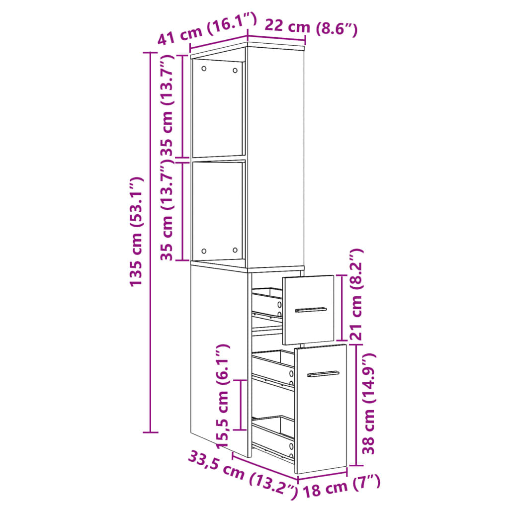 Narrow Bathroom Cupboard With Wheels Engineered Wood