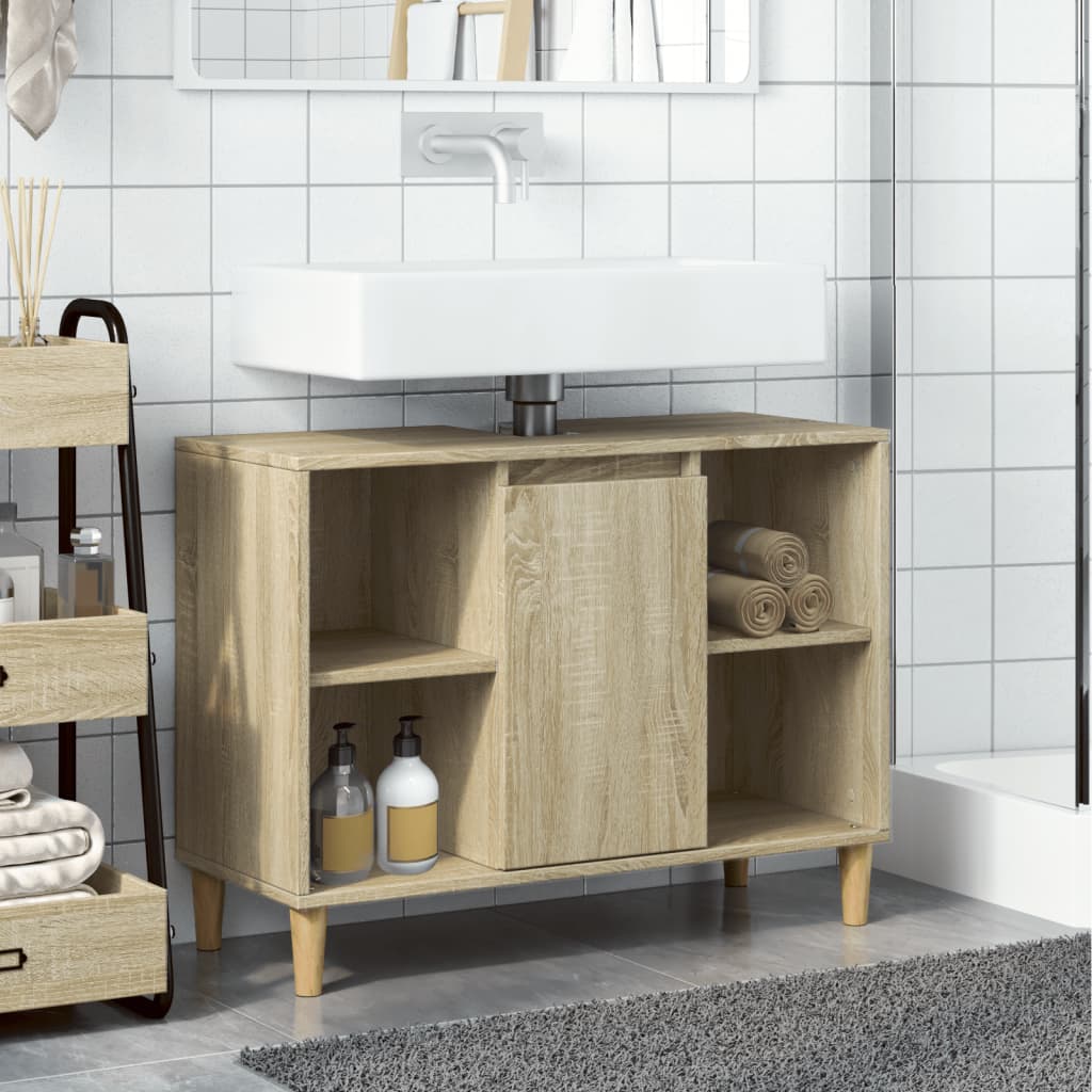 Bathroom Cabinet Sonoma Oak 80X33X60 Cm Engineered Wood