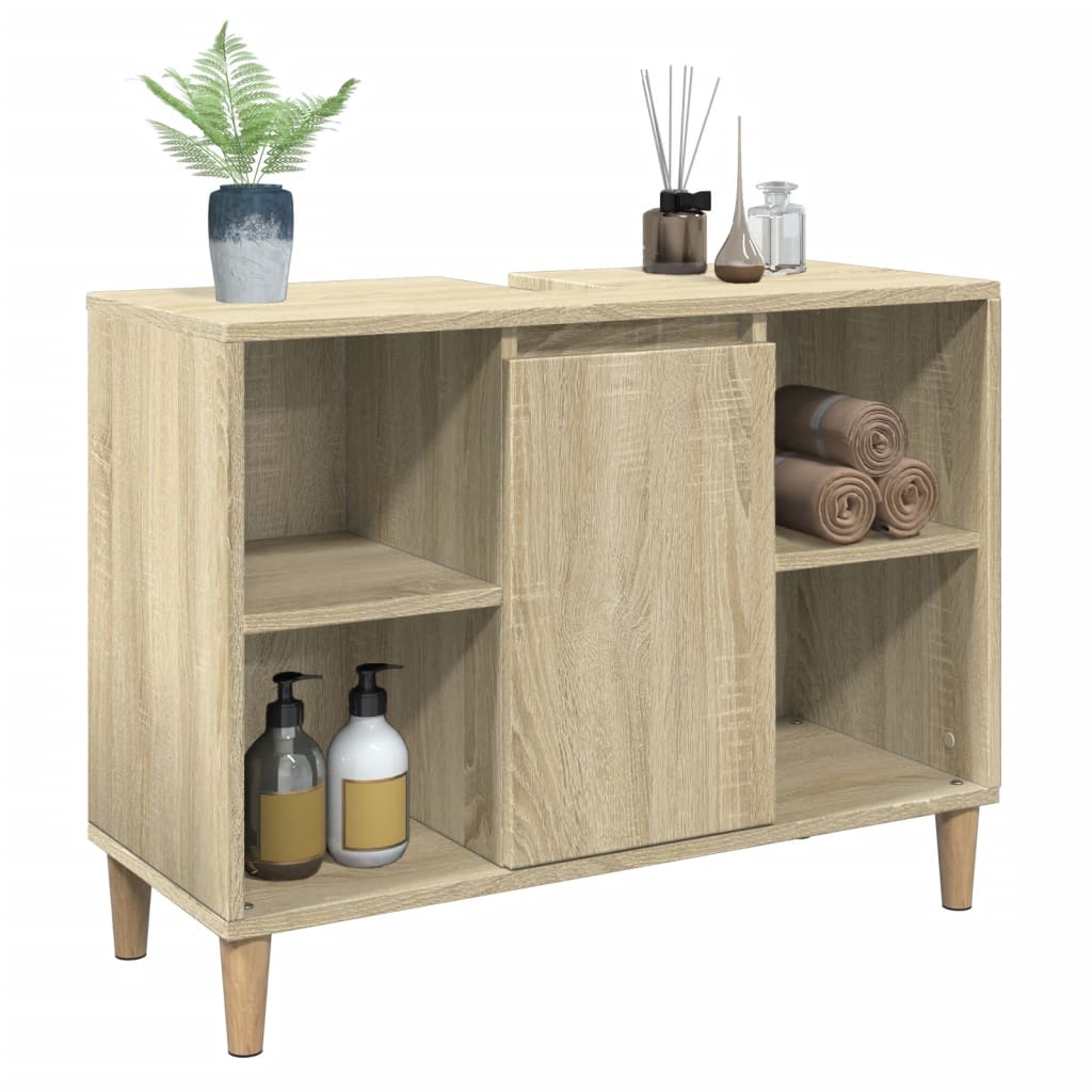 Bathroom Cabinet Sonoma Oak 80X33X60 Cm Engineered Wood