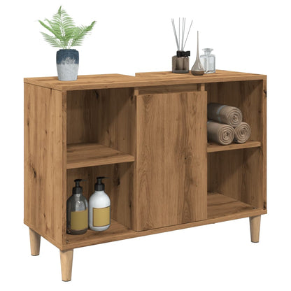 Bathroom Cabinet Artisian Oak 80X33X60 Cm Engineered Wood