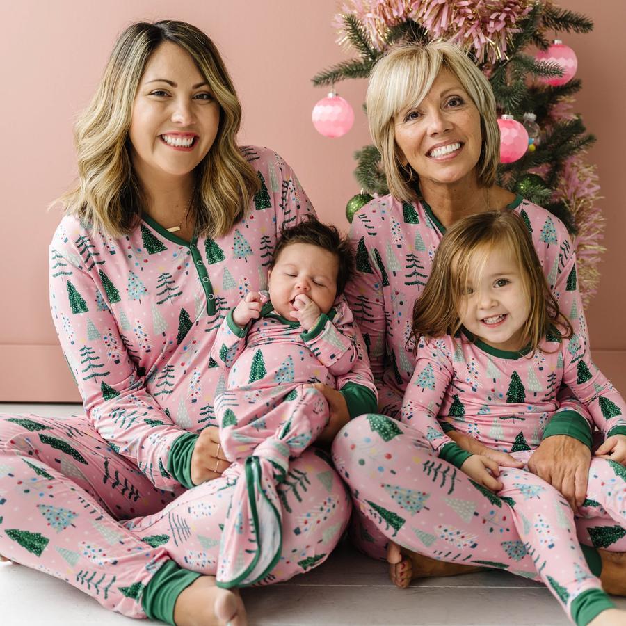 Christmas Parent-Child Set Printed Home wear Pajamas Two Piece Set