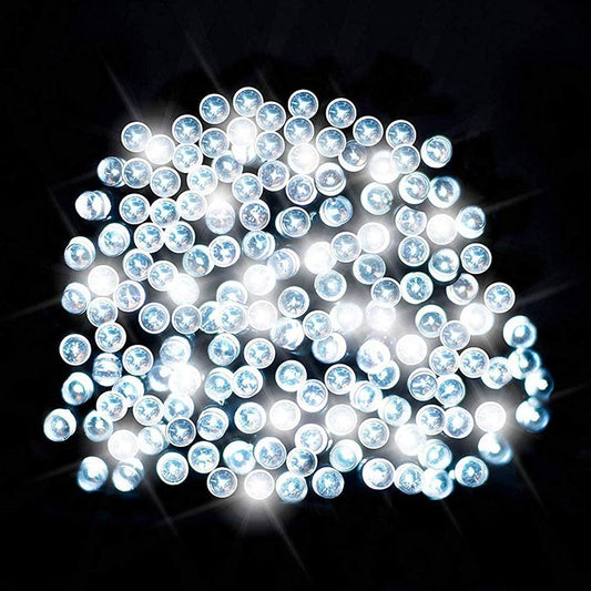 Planet Solar 200 White Outdoor String Solar Powered Fairy Lights 20m