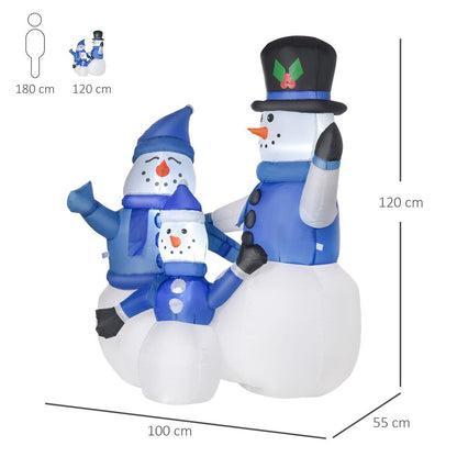 4ft Inflatable Christmas Snowmen Family Xmas LED Outdoor Indoor s Yard