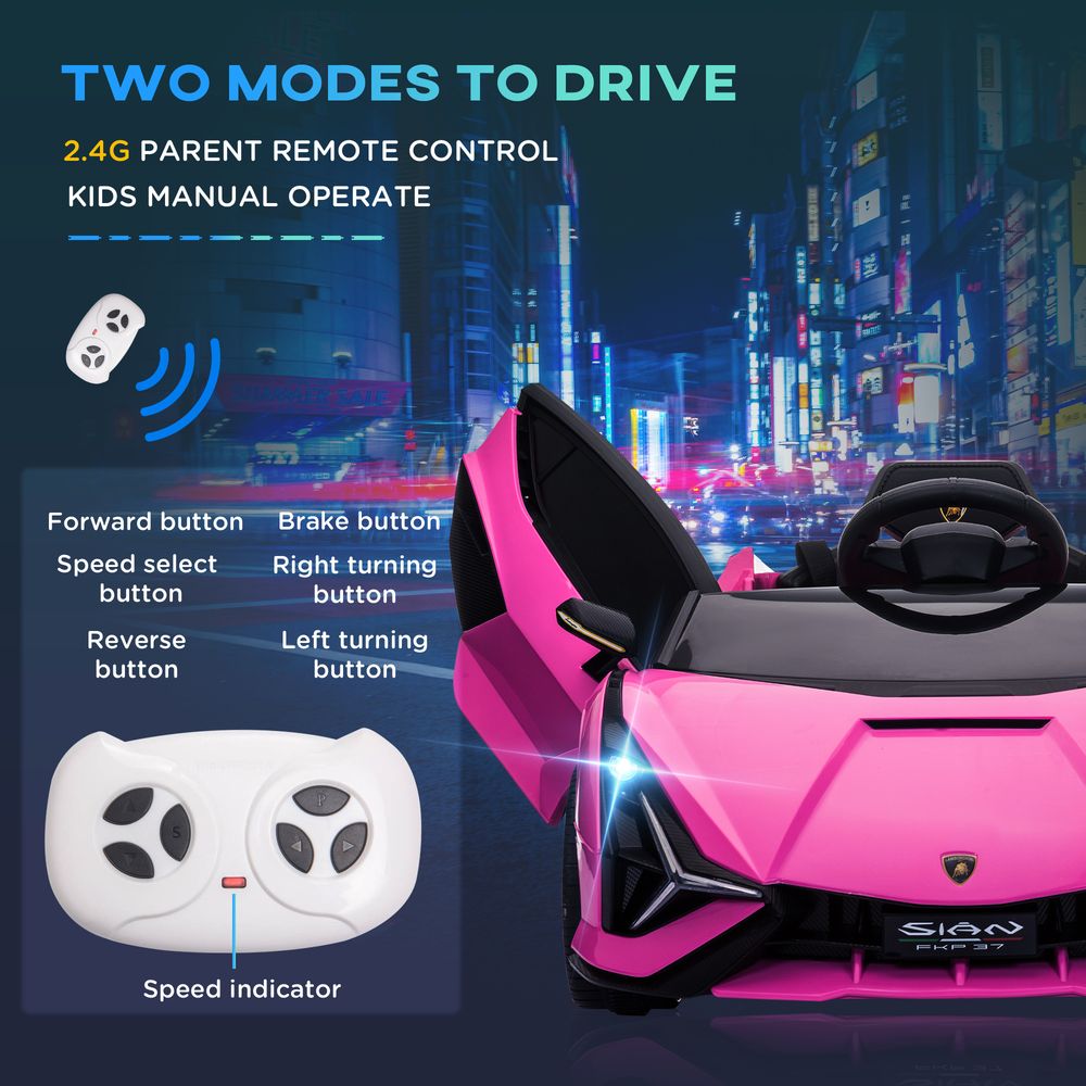 Lamborghini SIAN 12V Kids Electric Ride On Car Toy w/ Remote Control HOMCOM