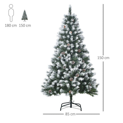 5FT Artificial Christmas Tree Xmas Indoor Decoration, Automatic Open HOMCOM