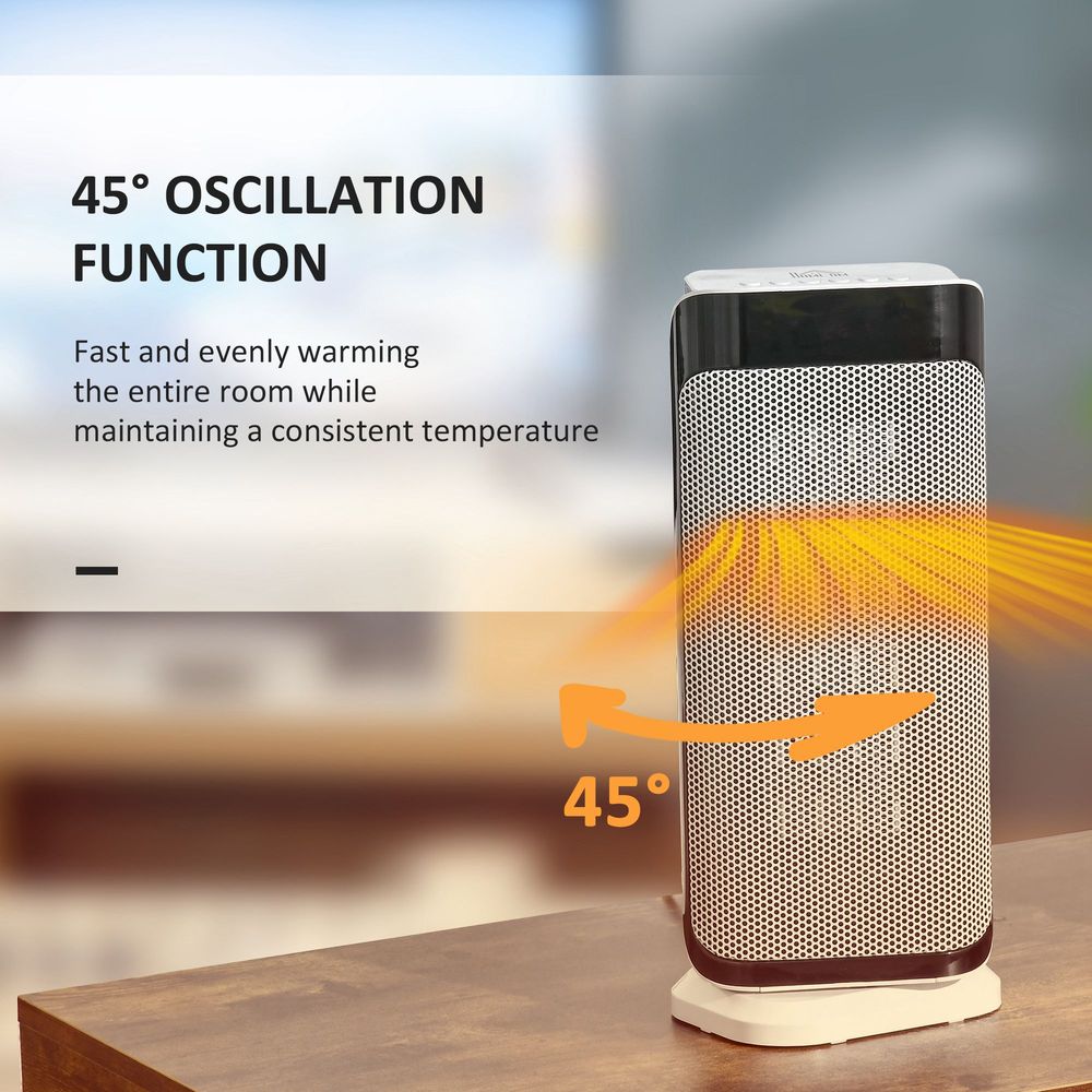 Ceramic Space Heater Oscillating Portable Tower Heater w/ Three Heating Mode