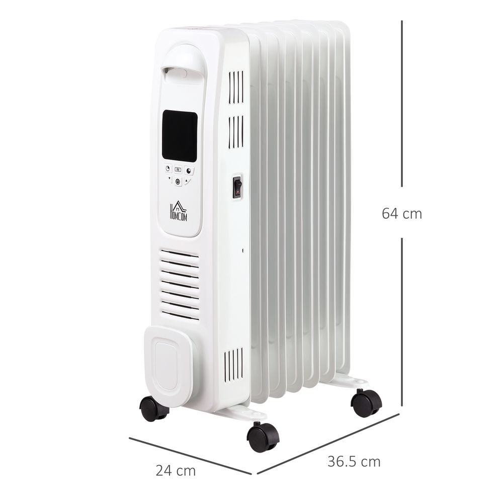 1500W Digital Oil Filled Radiator Portable Electric Heater with LED Display