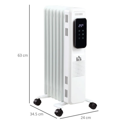 1630W Oil Filled Radiator Portable Electric Heater with LED Display